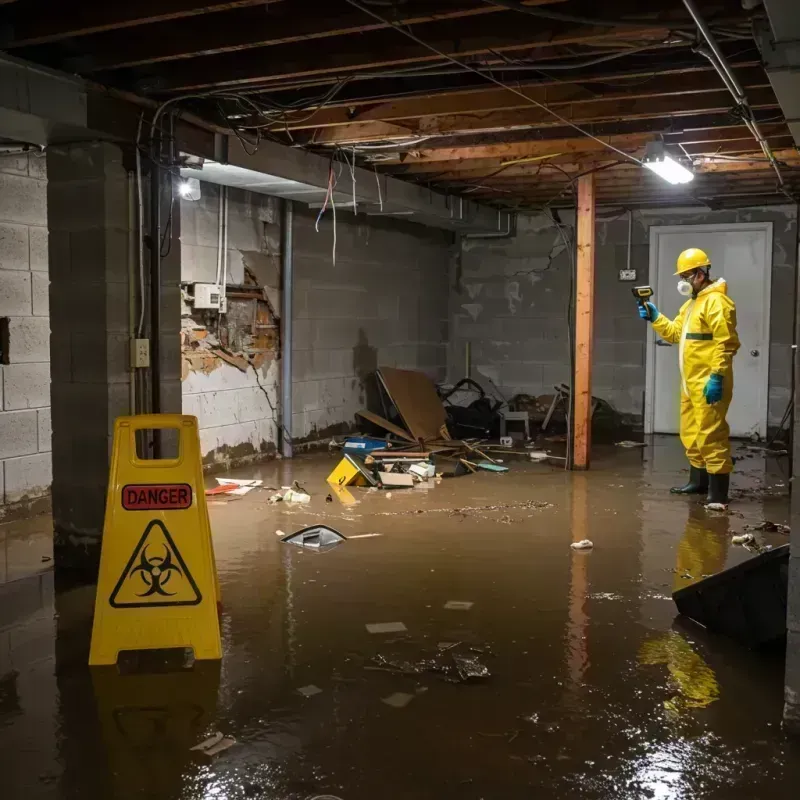 Flooded Basement Electrical Hazard in Grayslake, IL Property